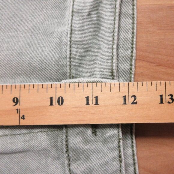 SINCERELY JULES High Rise Pale Green Denim Jean Shorts Sz 13/30 Cut Off Hem NWT - Picture 10 of 12